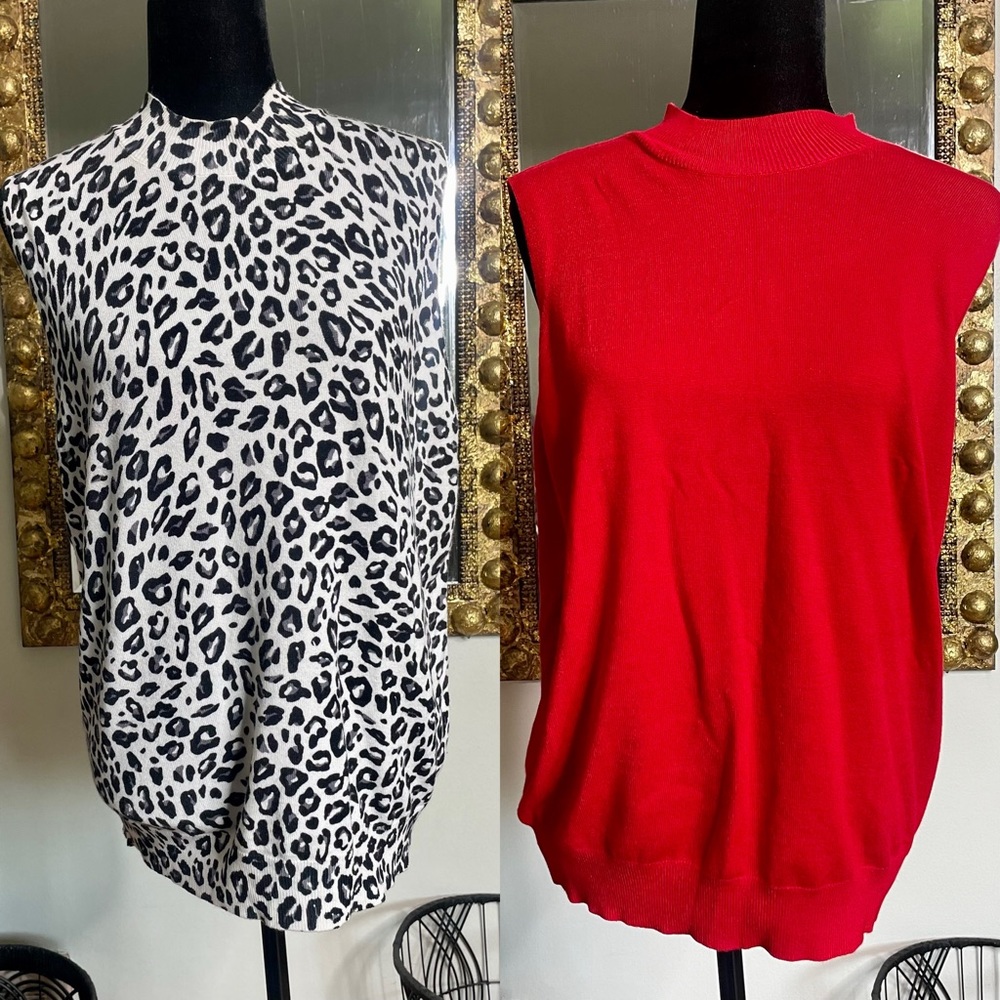 Women’s Worthington Set of (2) Turtleneck Pullover Sleeveless Sweater Size Large